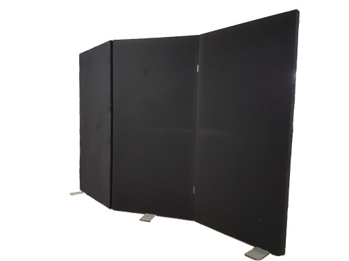Stellwand schwarz, 3 x 2m, 3-teilig, selbststehend